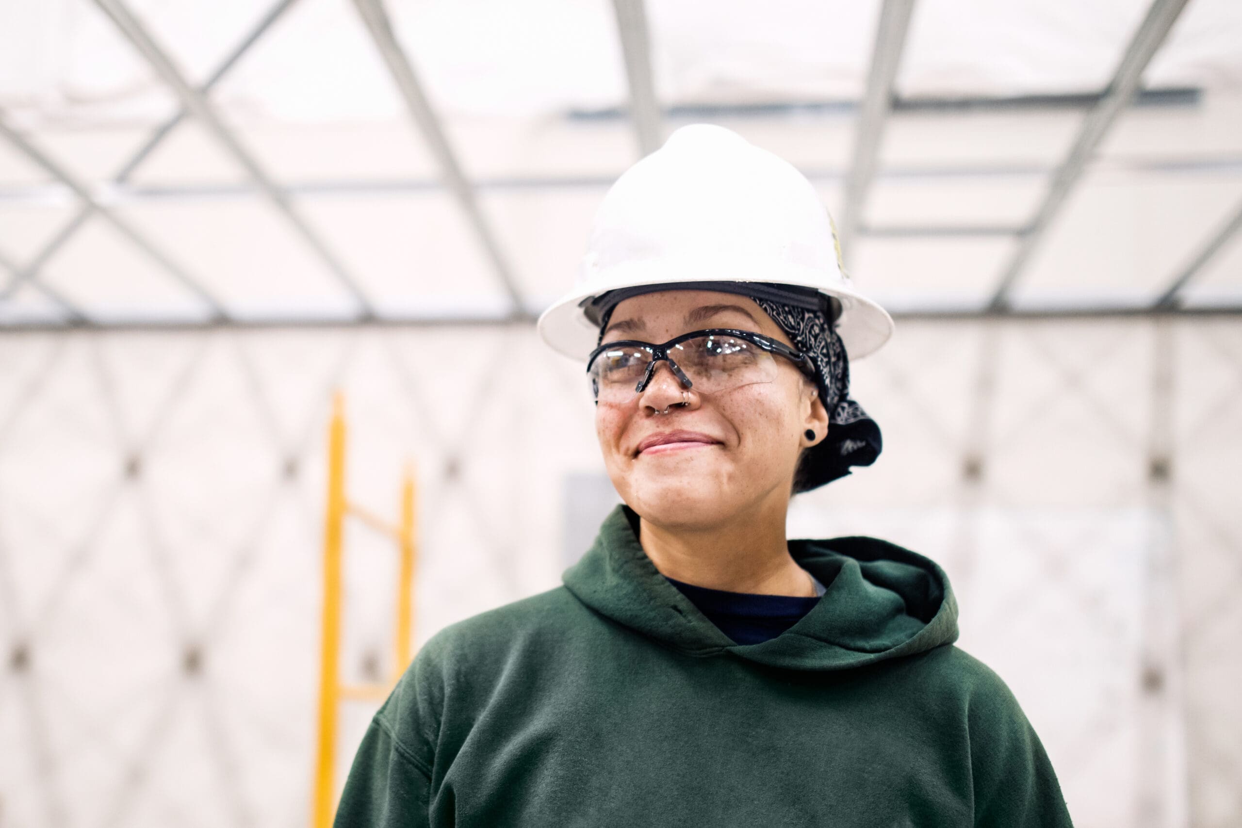 Woman Construction Worker On Job Site