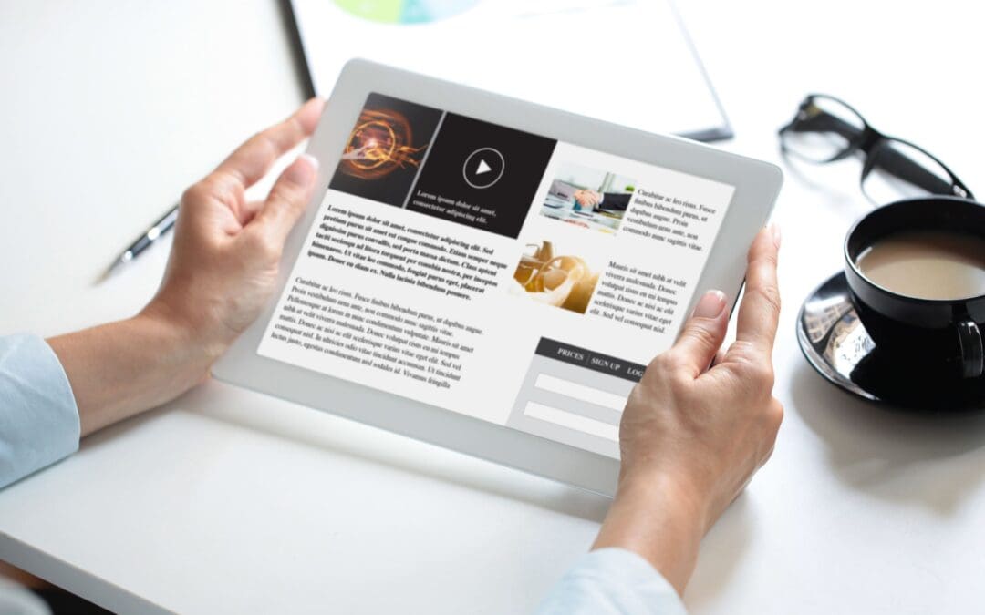Online news on tablet