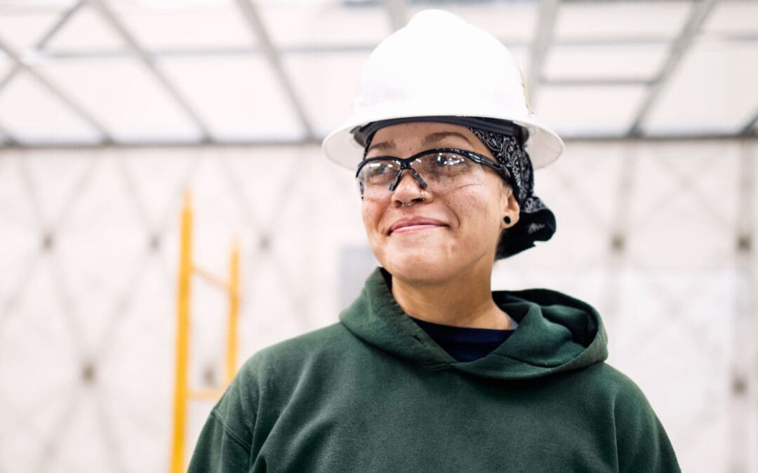 Woman Construction Worker On Job Site