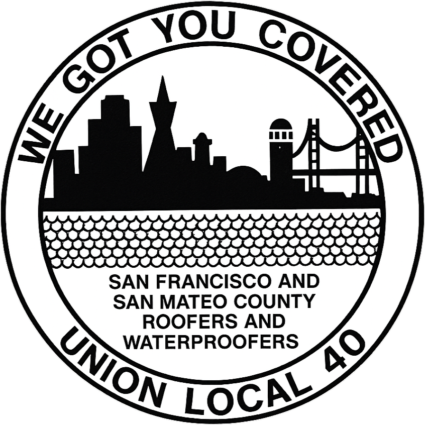 Roofers Local 40 Logo Black on White